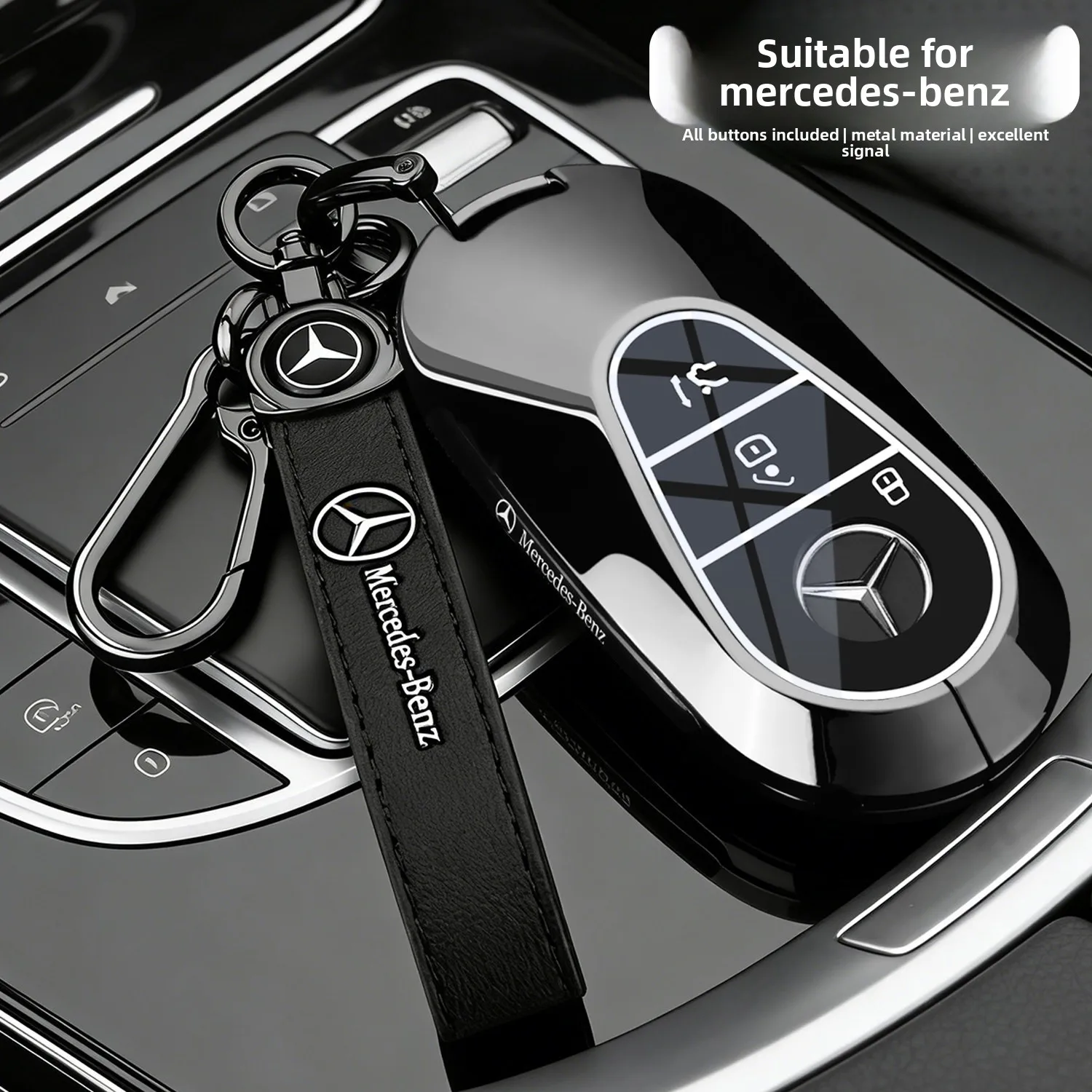 New Mercedes Benz E300L Keycase Special GLC300L C260L Shell C200L EQE Metal Buckle Shell