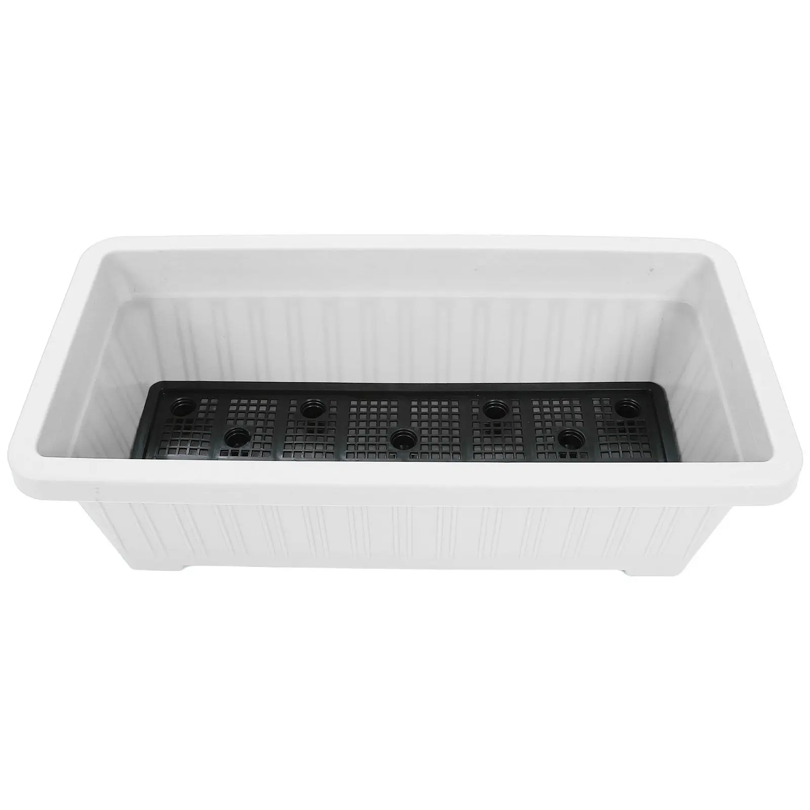 Rectangular Balcony Vegetable Planter Box 18.19x11.22 Plastic Window Flower Box Drainage Tray Indoor Outdoor Garden Flower