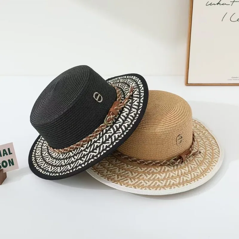 verao-ao-ar-livre-protetor-solar-chapeu-feminino-2025-novo-chapeu-de-palha-de-topo-plano-a-beira-mar-praia-ferias-guarda-sol-chapeu-de-sol-mare