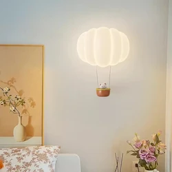 Cute Children's Room Wall Lamps Creative Pumpkin Hot Air Balloon Lamp Modern Warm Romantic Little Girl Boy Bedroom Wall Lights