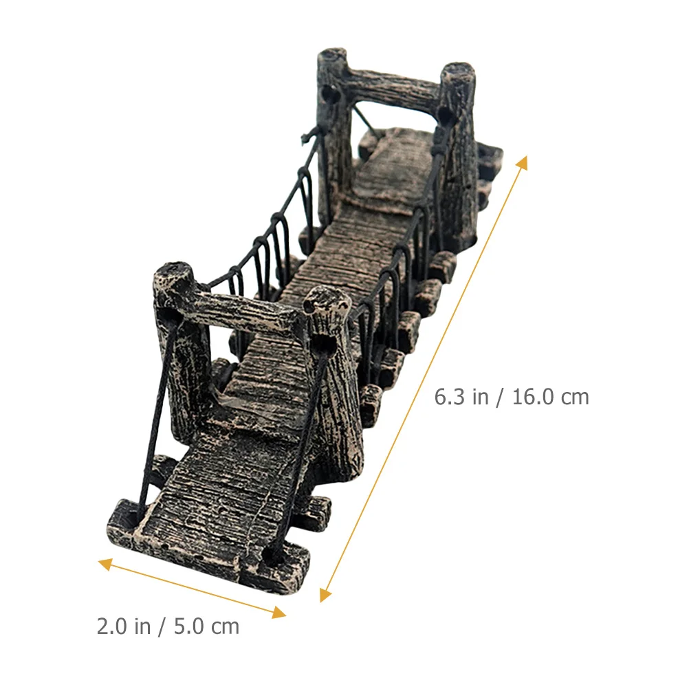 

Fish Tank Decoration Resin Bridge Aquarium Adorn Underwater Landscape Lifelike Design Durable Use Color Fading Resistance