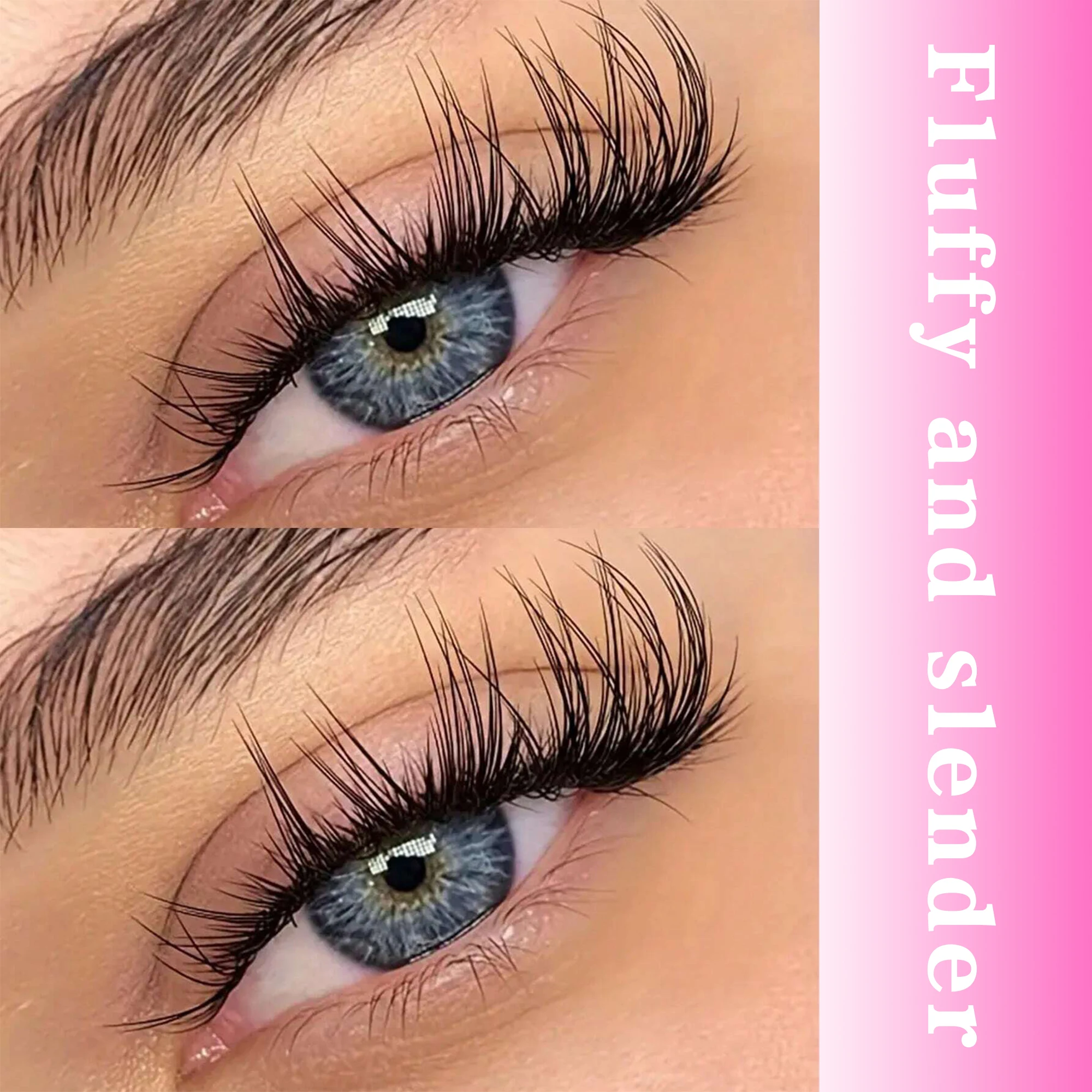 10 Pair Cluster Lashes Natural Look,Wispy Manga Eyelash Extensions Strip,Cat Eye Lashes With Transparent Stem Short Anime Korean