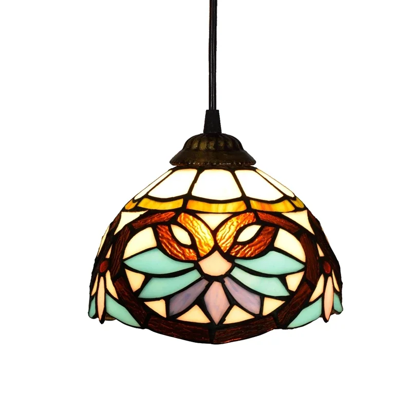 20cm Pendant Light Hanging Lights Avizeler Ve Asma Lambalar Stained Glass Ceiling Led Decorative Lamps Handmade Tiffany Lamp