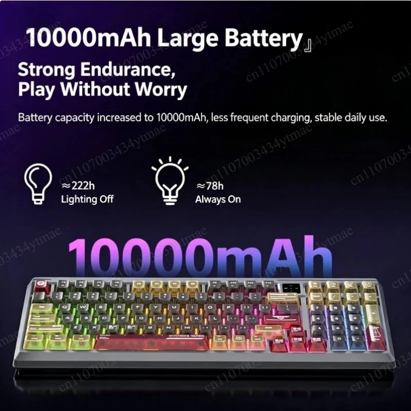 T‑98 Hot Swappable Tri‑mode Mechanical Keyboard, Custom Wireless Bluetooth E‑sports Gaming Keyboard Computer Peripheral