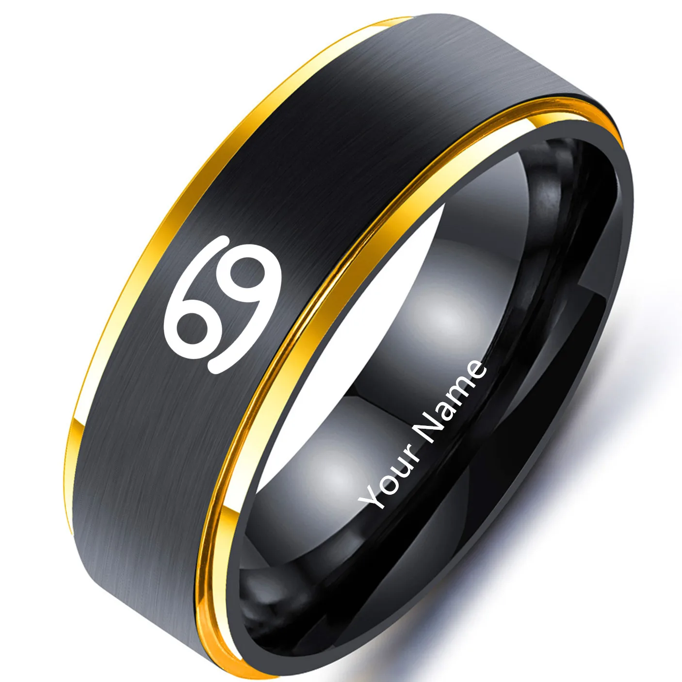 12 Zodiac Ring Aries Taurus Gemini Cancer Virgo Libra Scorpius Sagittarius Capricornus Wedding Stainless Steel Rings Jewelry