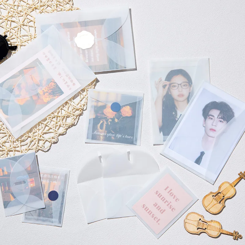 50pcs/lot Envelope Blank Translucent Retro Wedding Invitation Business Postcards European Giftbox Message Card Envelopes Letters