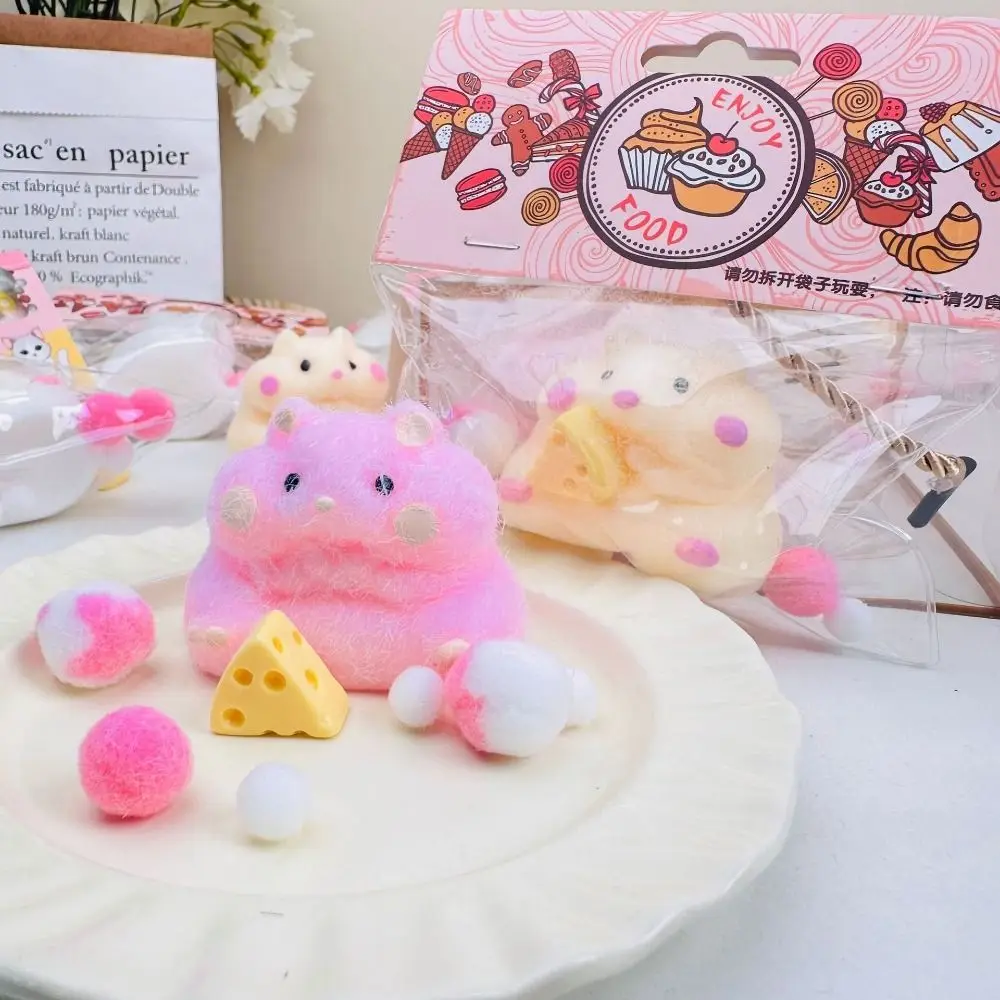 Slow-Rising Slow-Rising Squishy Hamster Kawaii Handmade Hamster Fidget Cute Fuzzy Hamster Squishy
