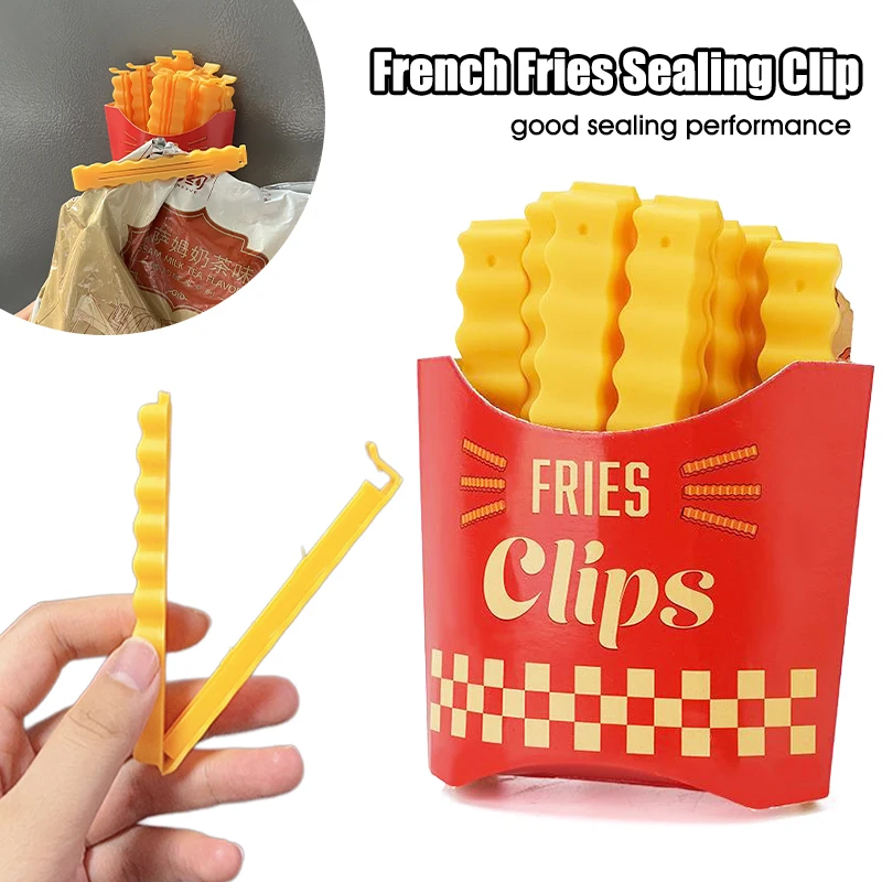1-24 قطعة الفرنسية فراي على شكل مشبك للغلق بإحكام المغناطيسي شفط الثلاجة ملصق مشبك للغلق بإحكام للوجبات الخفيفة التوابل حقيبة بلاستيكية #1