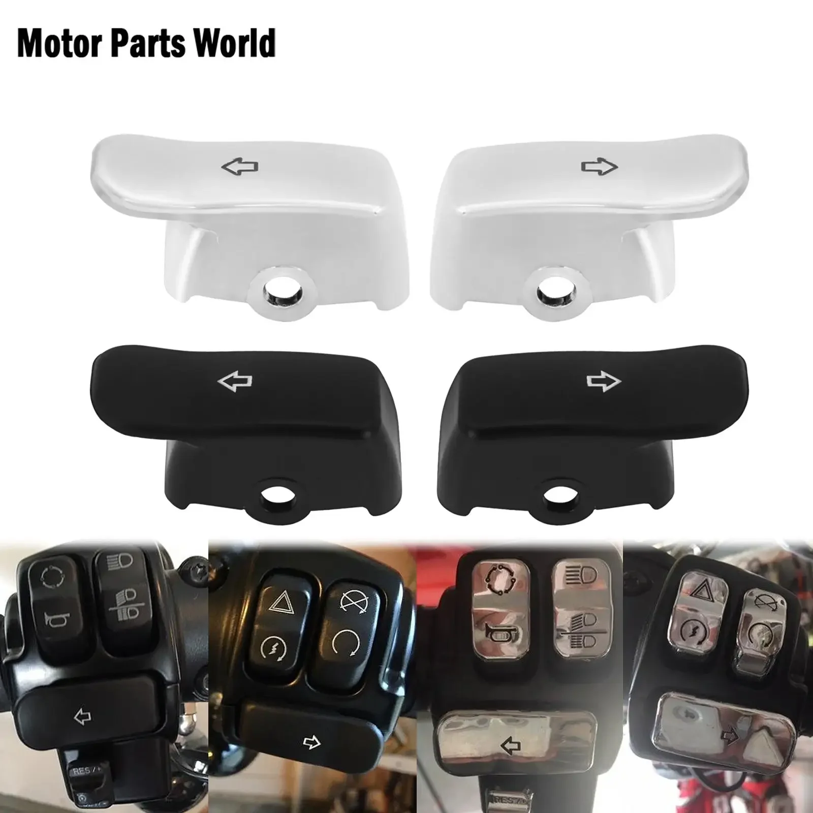 Motorcycle 2pcs Turn Signal Extension Caps Black/Chrome For Harley Sportster XL Heritage Softail Classic FLSTC Dyna Fat Bob FXDF