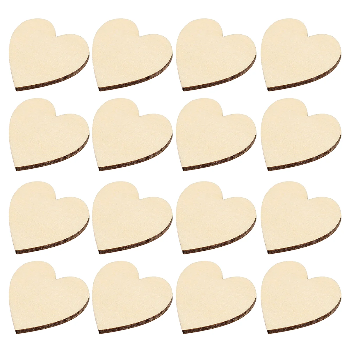 50 Pcs Decor DIY Crafts Embellishments Unpainted Natural Birch Tree Wedding Heart Wood Slices Bamboo Christmas Ornaments