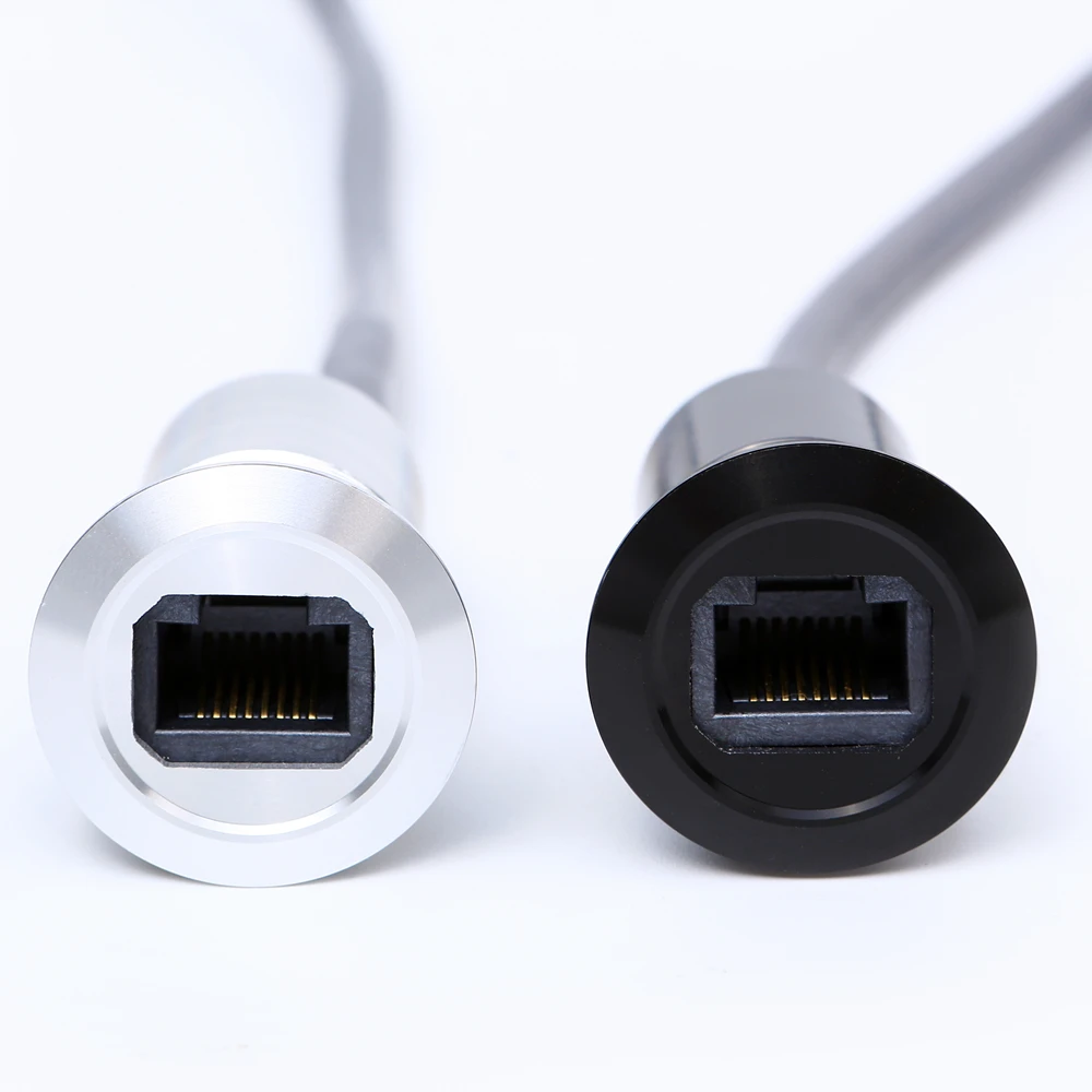 USB 커넥터 소켓 금속 패널 소켓, 암-수 케이블 포함, RJ45, 60cm,150cm, 22mm
