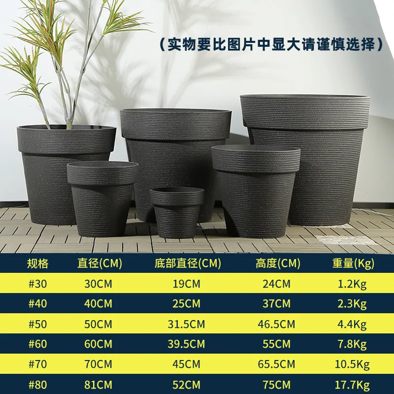 （just One）40x37cm Faux Ceramic Resin Flower Pot Indoor