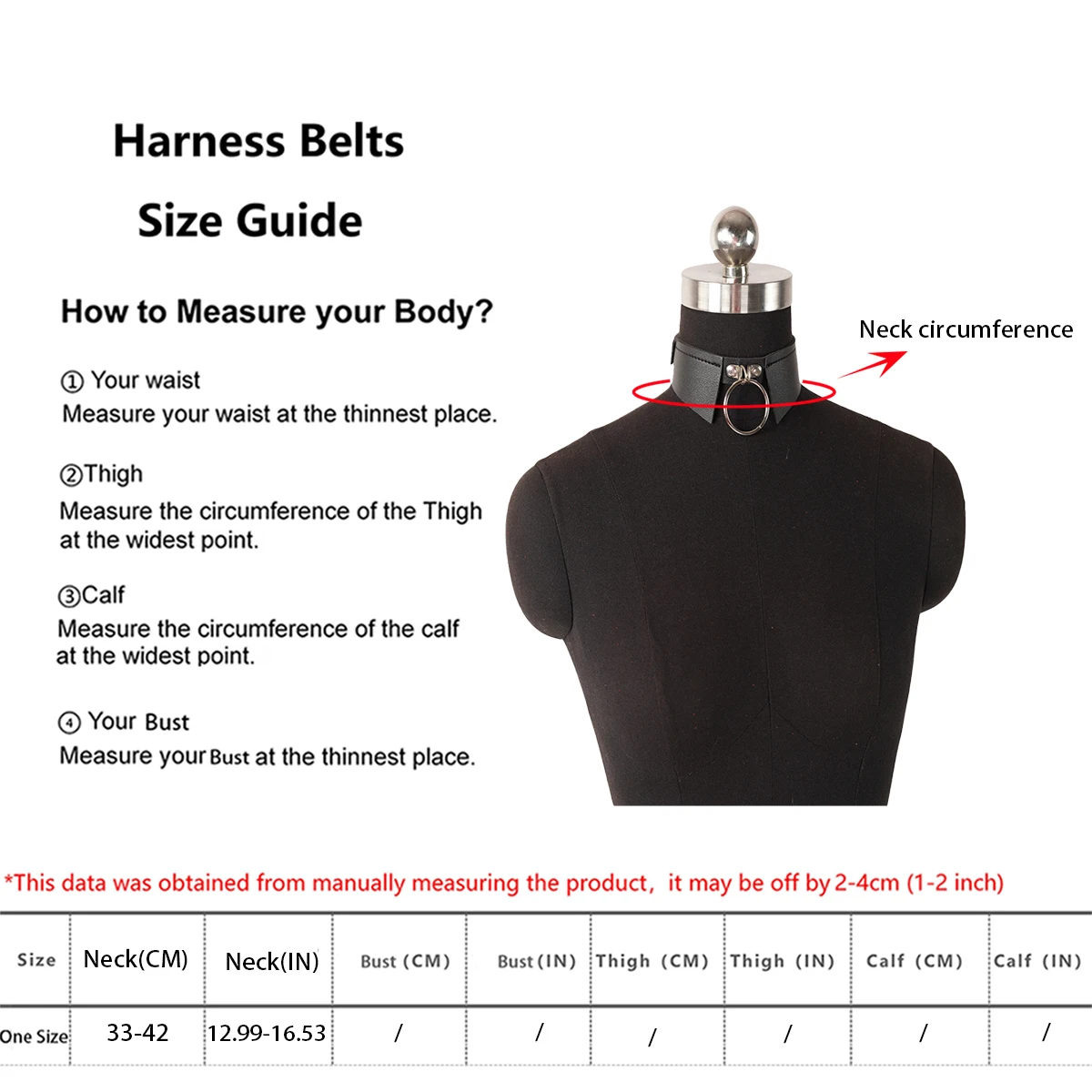 Punk-Gothic Verstellbares PU-Leder Weites O-Ring-Halsband, Tägliches Halsaccessoire für Dating, Party, Halloween-Cosplay und Geburtstag – Detail 1