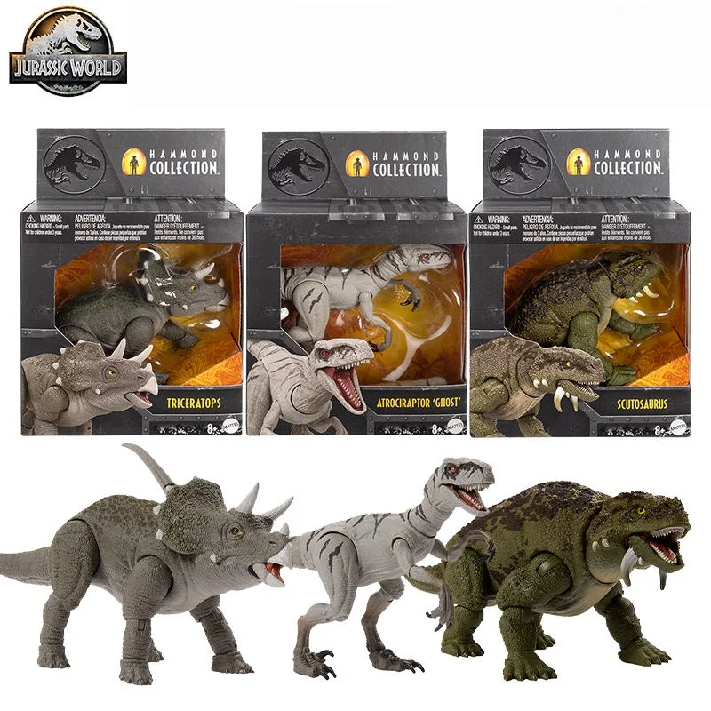 

Jurassic World Original Anime Figure Hammond Medium Collection Triceratops Variety Raptor Trendy Model Children'S Toys Gifts