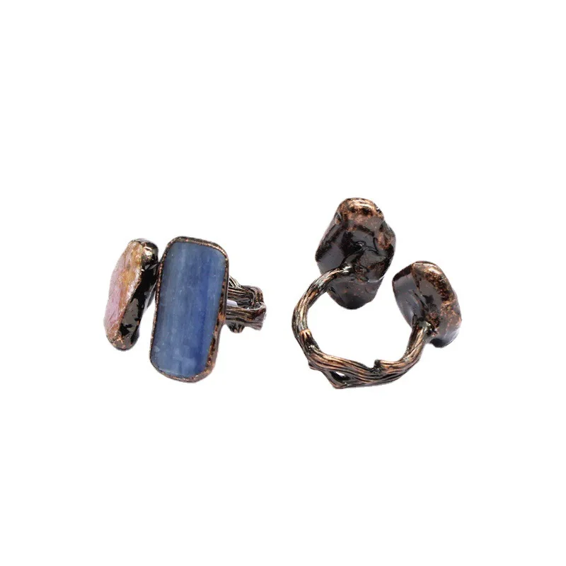 Polly Jewelry Bohemia Jewelry Natural Kyanite Labradorite GEMS Stones Vintage Rings For Women Mystery witch jewelry