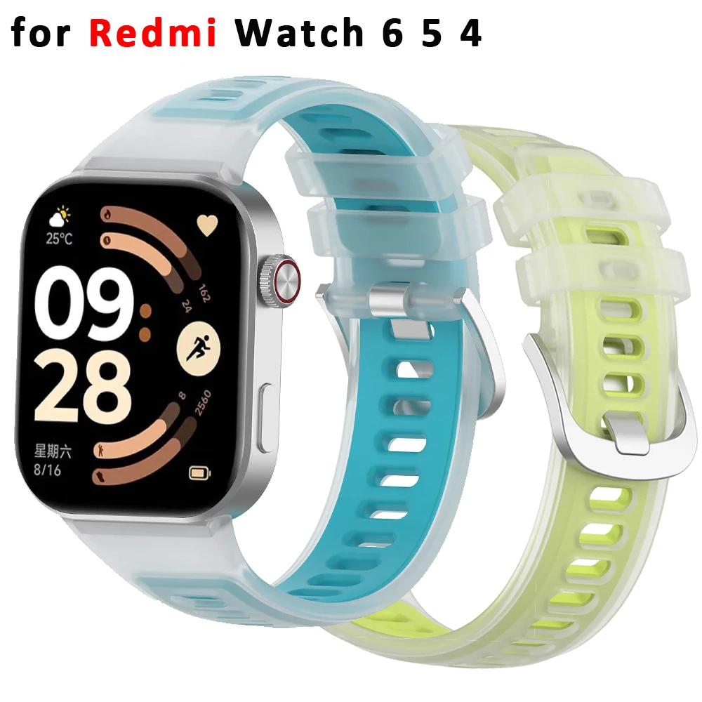 Armband für Redmi Watch 6 5 4 Weiches Transparentes Sport-Silikon-Armband für Xiaomi Mi Band 10Pro 9Pro 8Pro Correa Armband