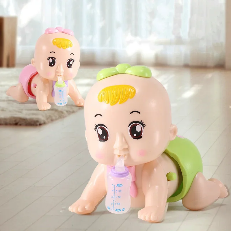 Cute Mini Baby Crawl Toddle Electric Music Toys Electric Luminescent Music Crawling Baby Toys for Infants and Young Children