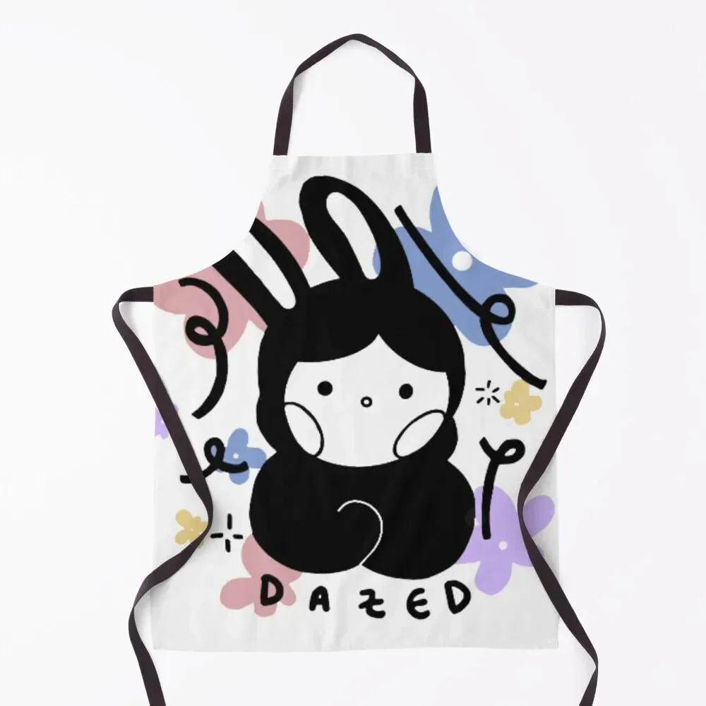 

Dazed Bunny Print Apron chefs Kitchen For Man Men gift cooks clothes Apron