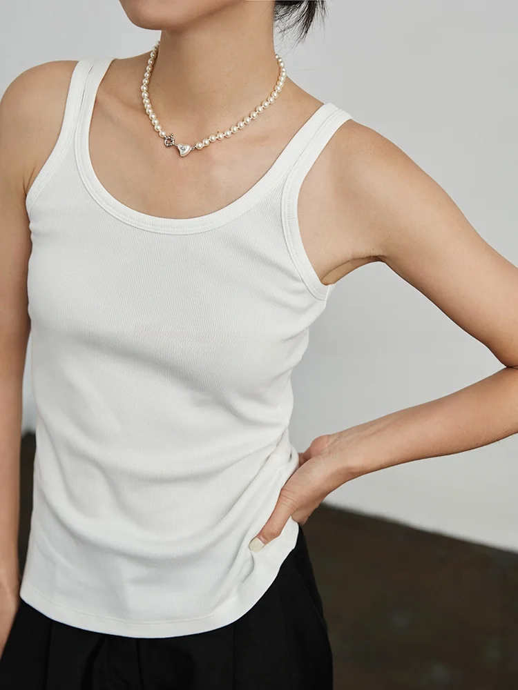 

Новая летняя женская майка из хлопка и модала с двойными бретелями, облегающая, повседневная, модная, с эффектом пэчворк