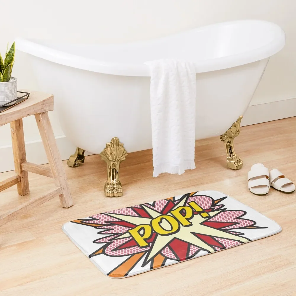 POP Comic Book Pop Art Flash Cool Graphic Bath Mat Non-Slip Bathroom Bathroom Rugs Kitchen Rug Bathroom Kit Mat