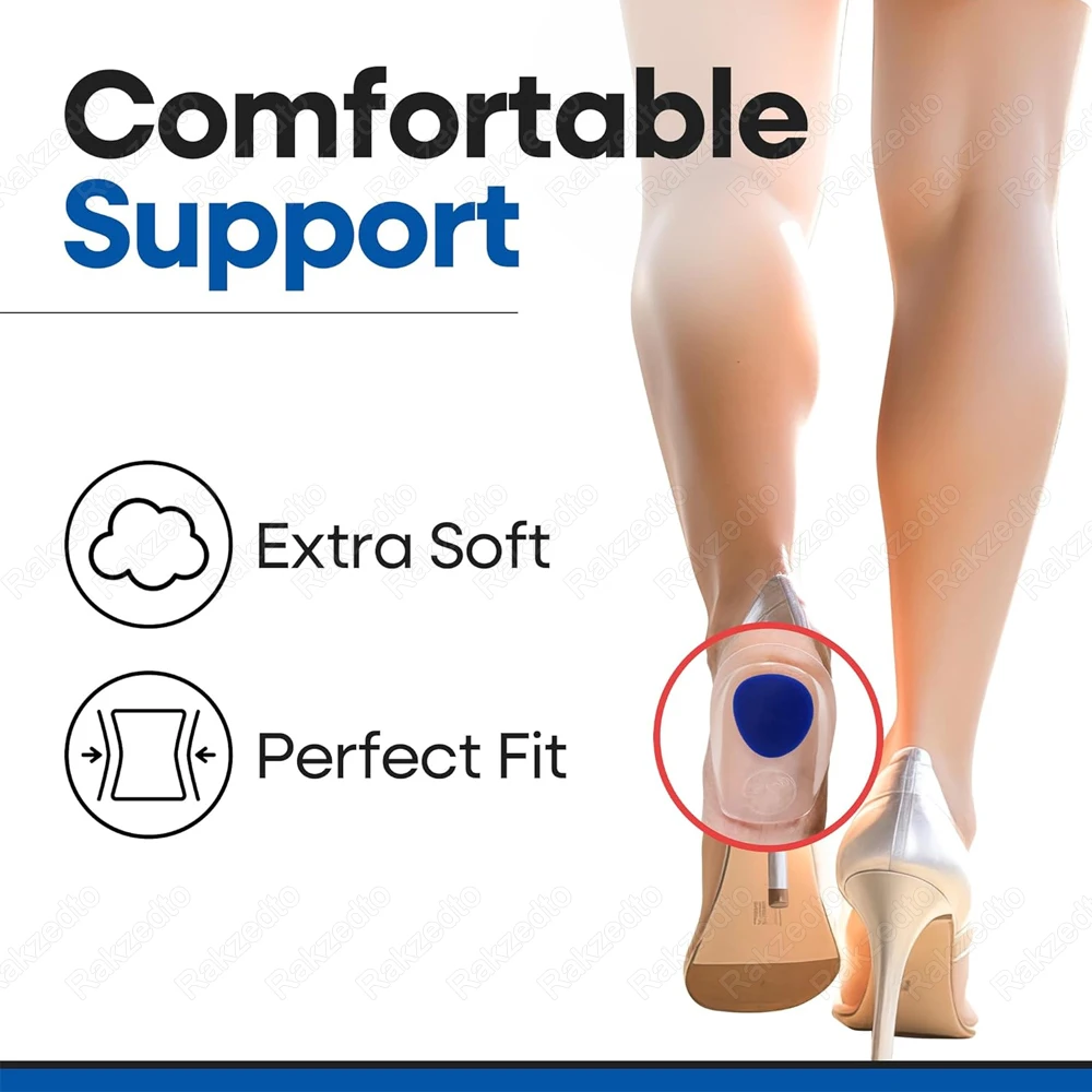 Silicone Half Insoles for Shoes Man Woman Plantar Fasciitis Pain Relief Gel Heel Cup Inserts Comfortable Foot Support Heel Pads