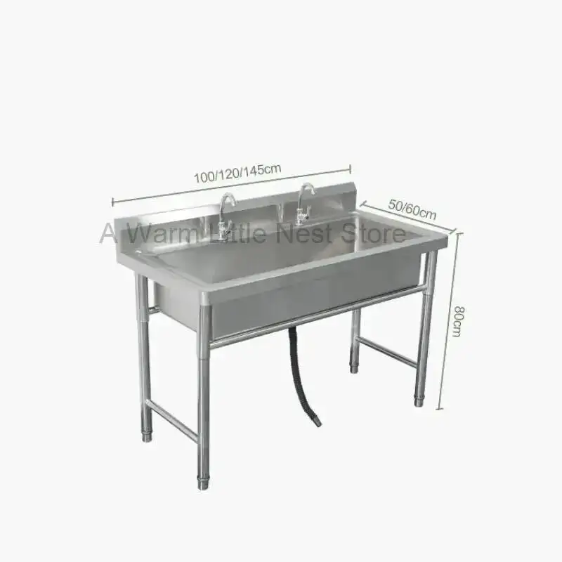 Sinks Restaurant Kitchen Stainless for Commercial Steel Integrated Single Washing Sinks School Custom Wash Basin with Bracket GM