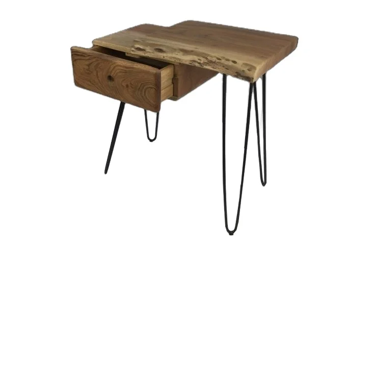 Современный приставной столик из дерева акации для столовой, гостиной, отеля, домашнего офиса, мастерской или квартиры, мебель из массива дерева