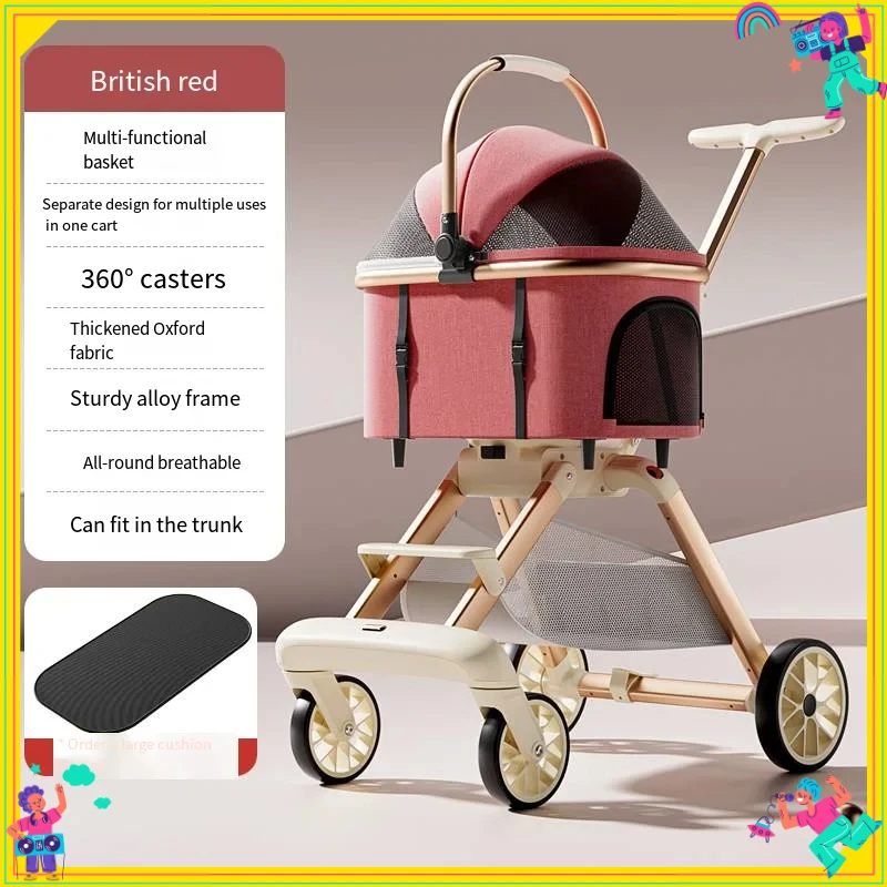 

2026 New Separable Pet Stroller, Portable One Click Recycling Cat Stroller, Universal Lightweight Baby Stroller for Travel