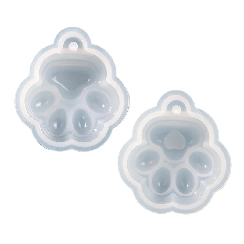 Resin Silicone Mold Suitable for Epoxy Resin - Semi-3 Cat Paw with Hole Mold, Square Base with Multi-Cat Paw Hole for DIY, - view 6