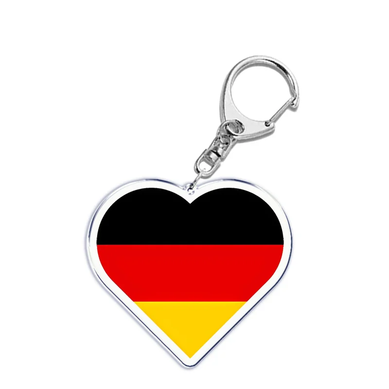 Scotland Germany Country Love Heart Keychains Ring for Accessories Bag Pendant Key Chain Llaveros Ewelry Fans Gifts