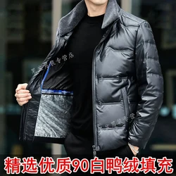 Men's Genuine Leather Jacket Winter Sheepskin Coat Man Down Jacket Male Luxury Brand Down Coats Puffer Jacket Men High Quality