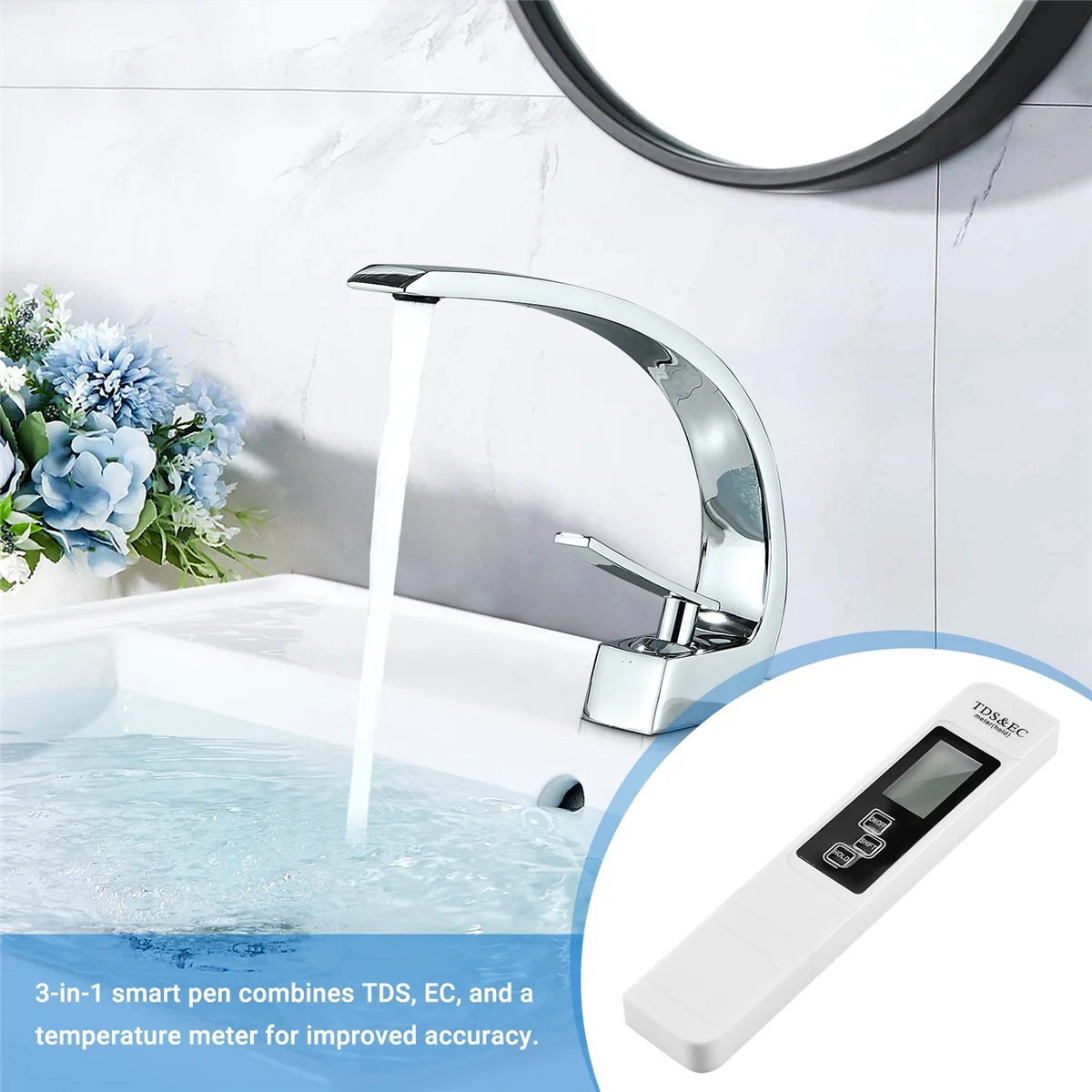 A37F 2025 TDS EC متر الرقمية جهاز اختبار جودة المياه 0-9999 جزء في المليون قياس نطاق نقاء المياه مقياس الحرارة فاحص