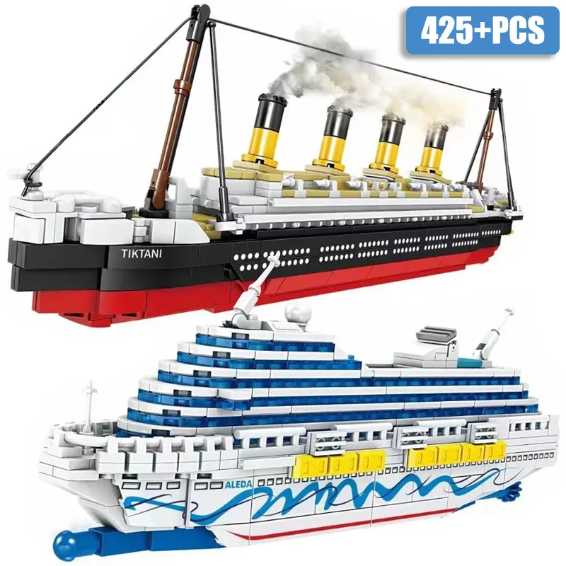 

City MOC Classic Sea Cruise 3D Titanic Model Building Blocks DIY Retro Ship Assemble Boat Bricks Toys For Children Gifts