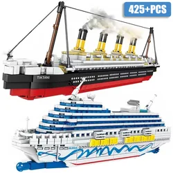 City MOC Classic Sea Cruise 3D Titanic Model Building Blocks DIY Retro Ship Assemble Boat Bricks Toys For Children Gifts