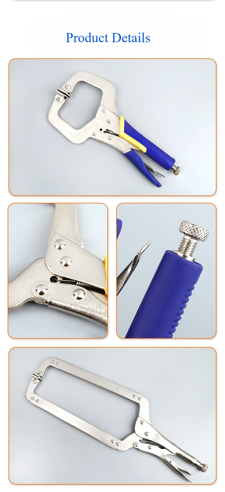 6/9 Inch Steel C Clamp Vise Grip Locking Welding Pliers Wood Tenon Locator Tool Durable Hand Tools for Woodworking and Metalwork