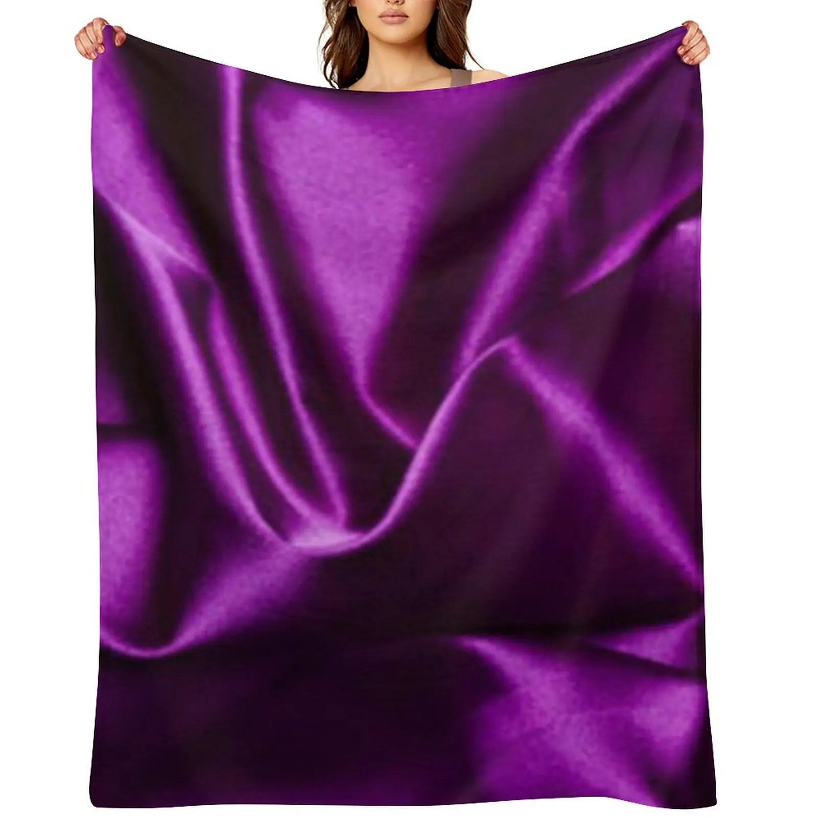 

Purple Satin Throw Blanket Decorative Sofas Bed linens Extra Large Throw Stuffeds Blankets