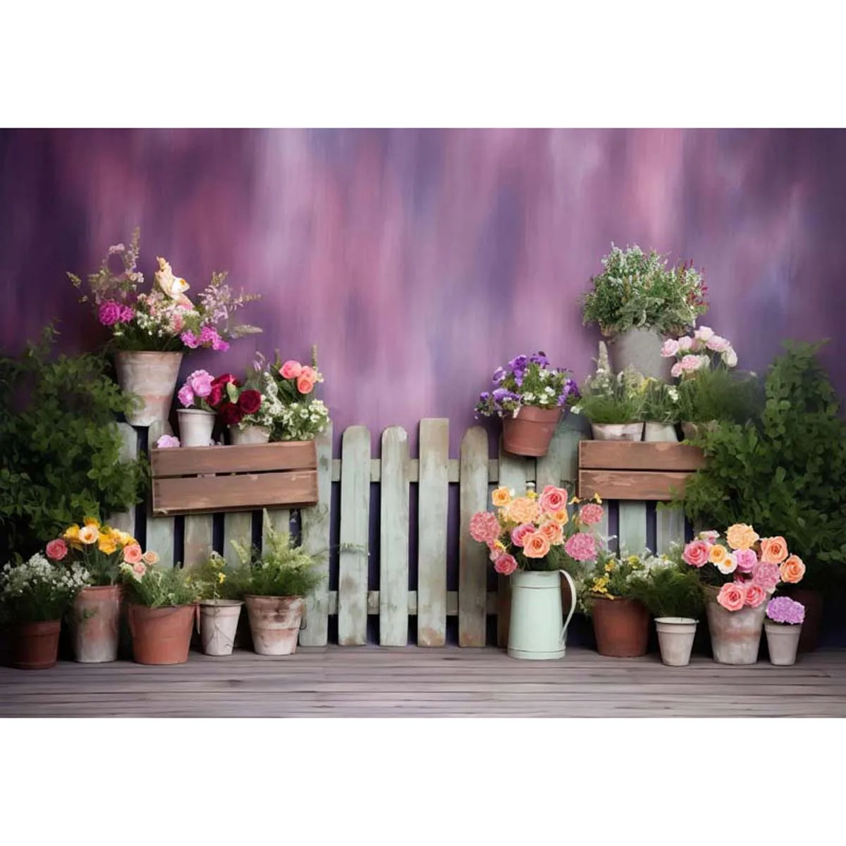 Allenjoy Spring Purple Garden Floral Photography Backdrop