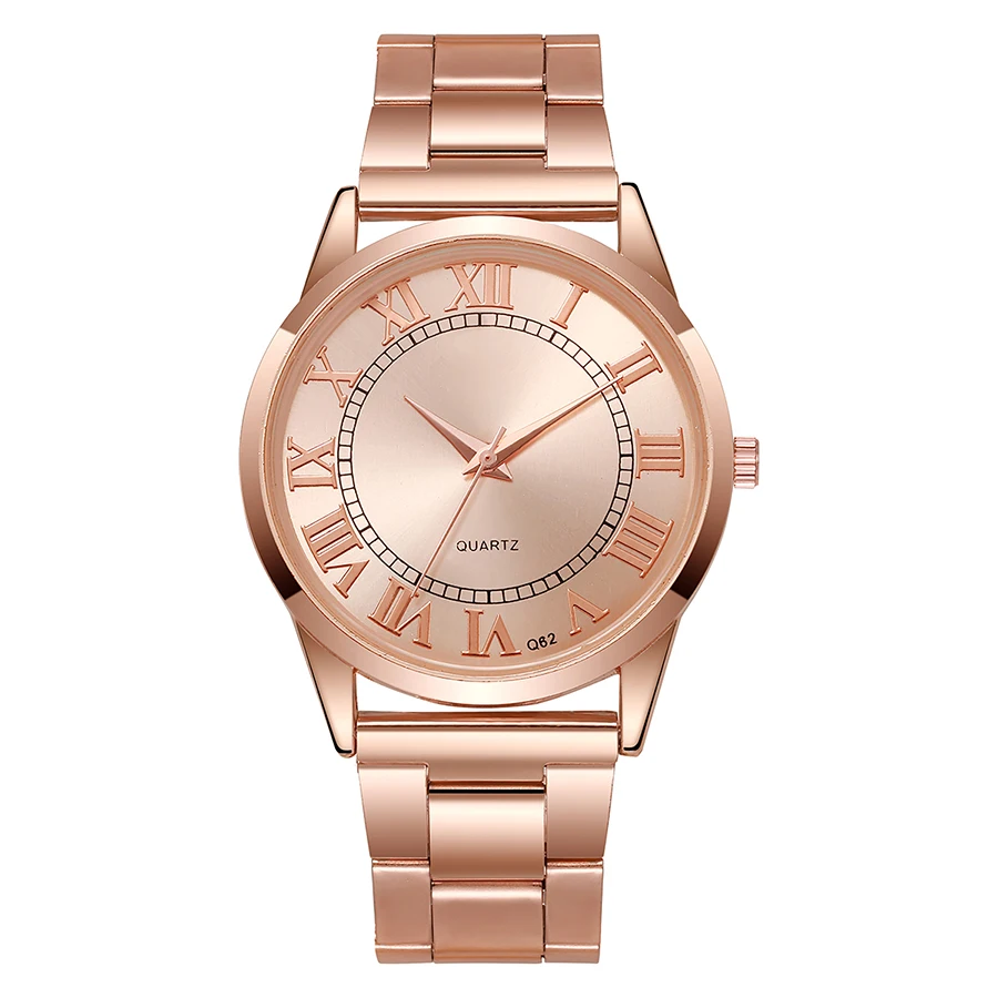 Fashion rose gold series men's quartz watch iron band men's watch gift accessories