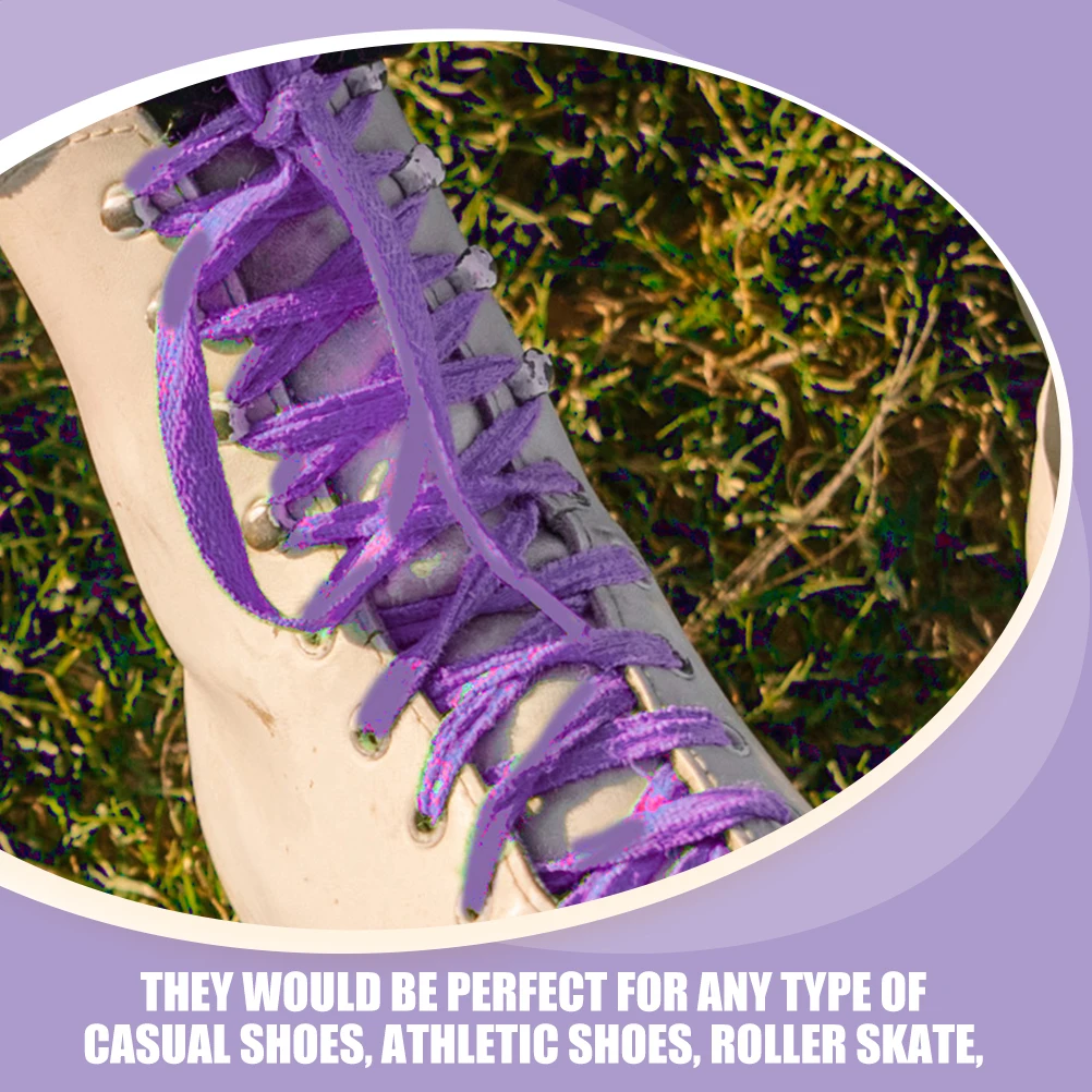 2 pares de cadarços profissionais de skate de hóquei, cadarços de algodão de poliéster antidesgaste, substituição para calçados esportivos, tênis, equipamento de patinação