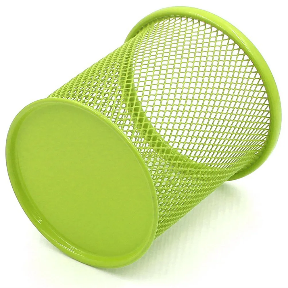 

2Pcs Round Mesh Steel Pencil Holder Green Tall Design Desktop Organizer Office Supplies Pencil Holder Desktop Organizer