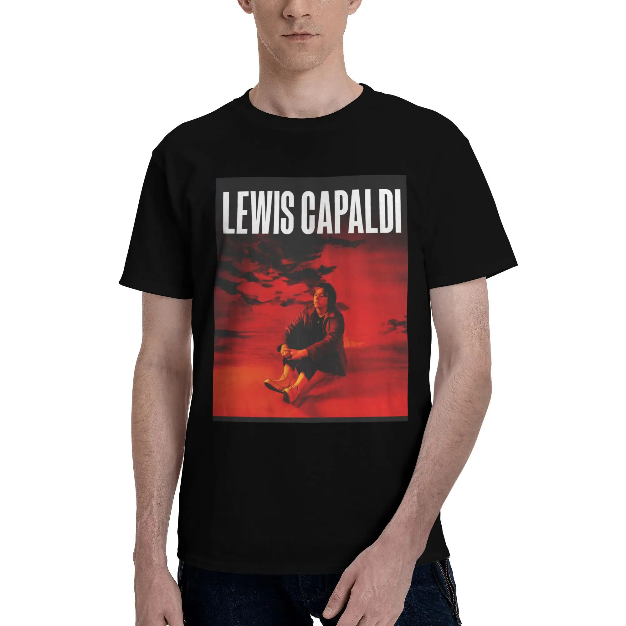 

Custom L-Lewis C-Capaldis Tshirts for Men Short Sleeves T Shirt Singer-Songwriter T-shirt Loose Fit Pure Cotton Tee Gift Idea