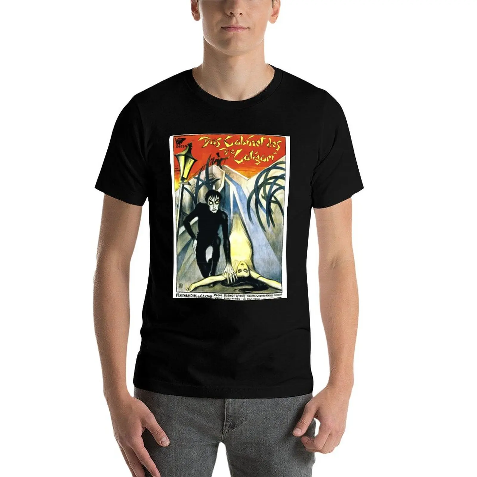 The Cabinet of Dr. Caligari German Movie Poster t-shirt abbigliamento estetico abbigliamento hippie magliette da uomo casual elegante