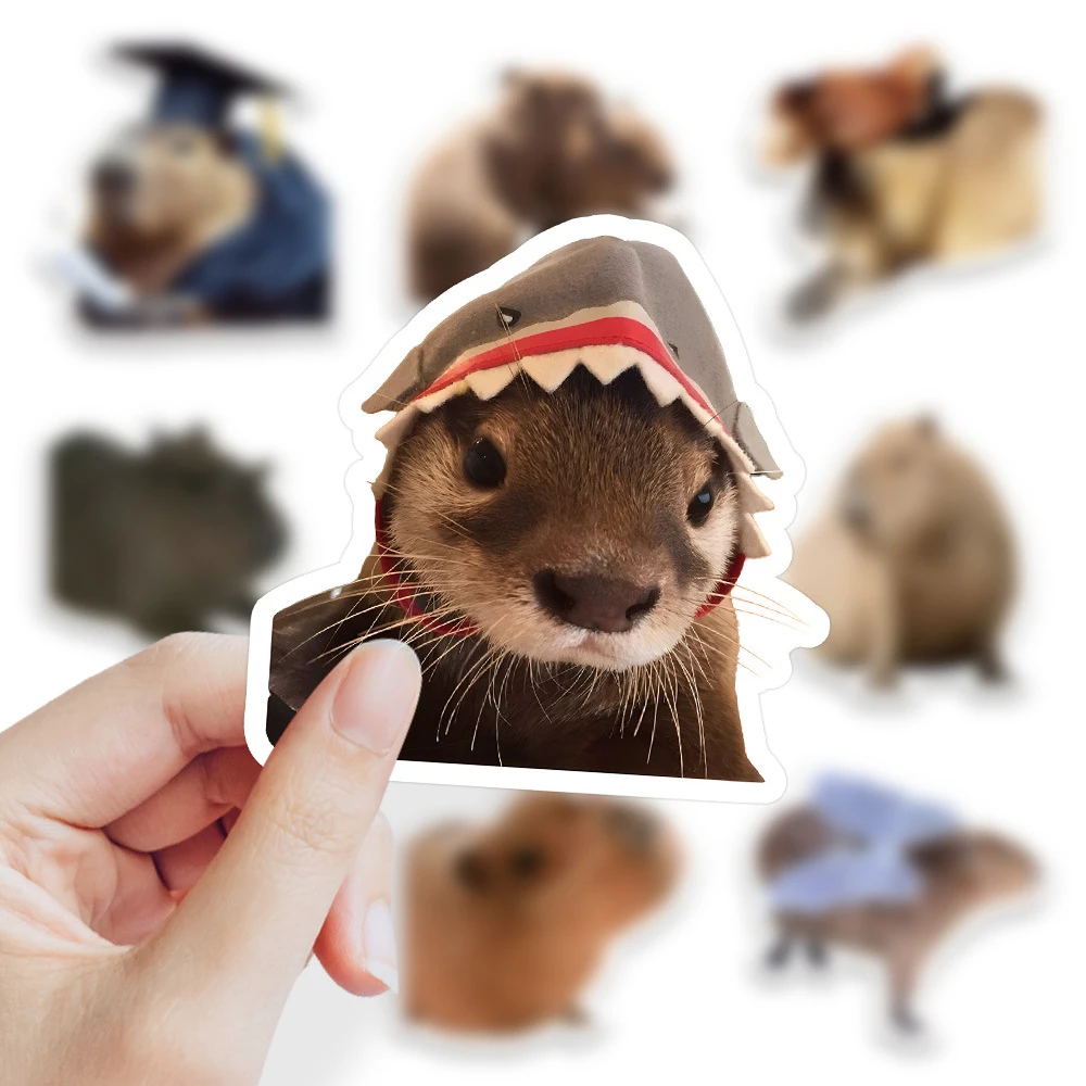 

10/30/60pcs Cute Cartoon Capybara Stickers Funny Kid Decals Toy DIY Notebook Laptop Stationery Car Waterproof Decoration Sticker