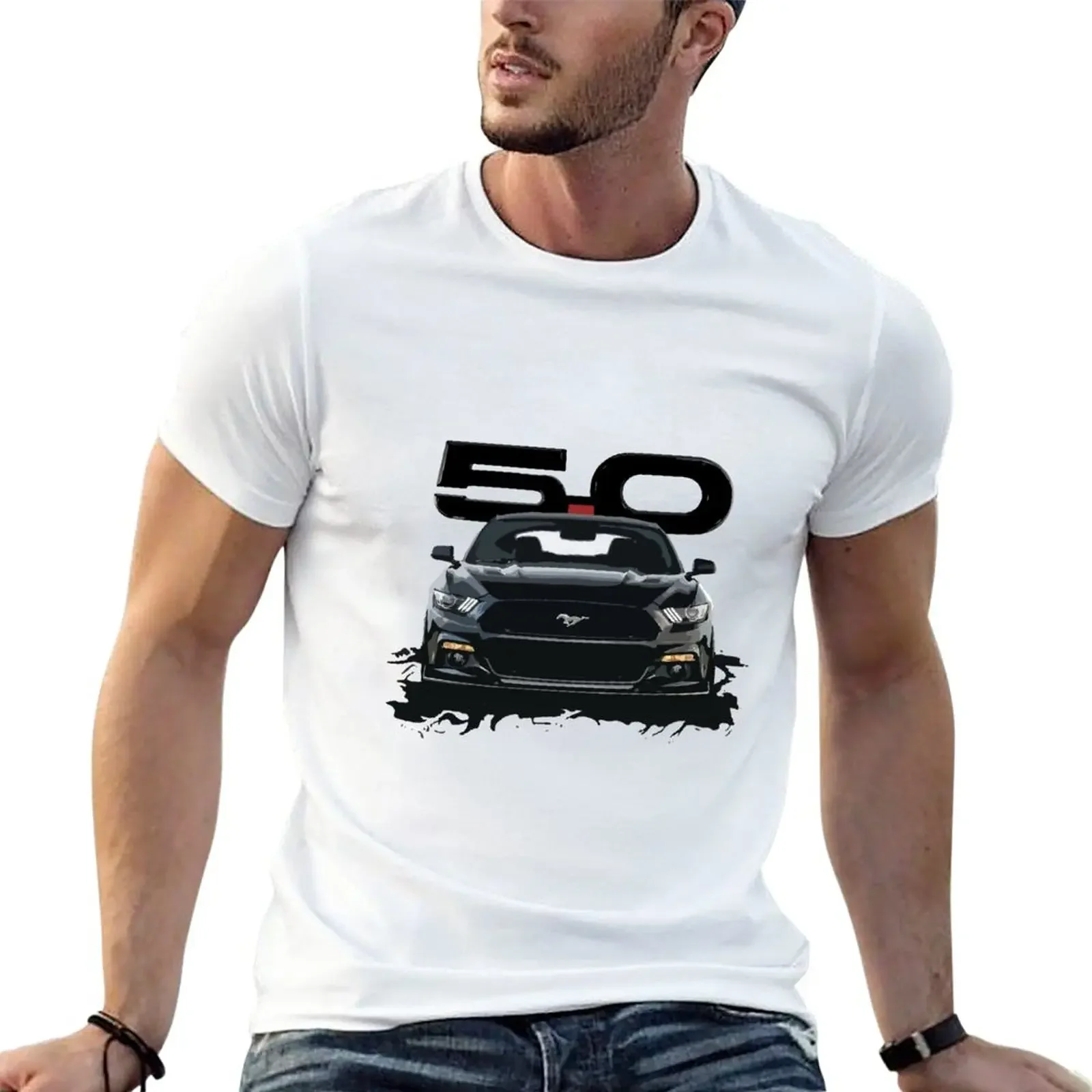 

Black Mustang S550 T-Shirt for a boy hippie clothes vintage plain t shirts men