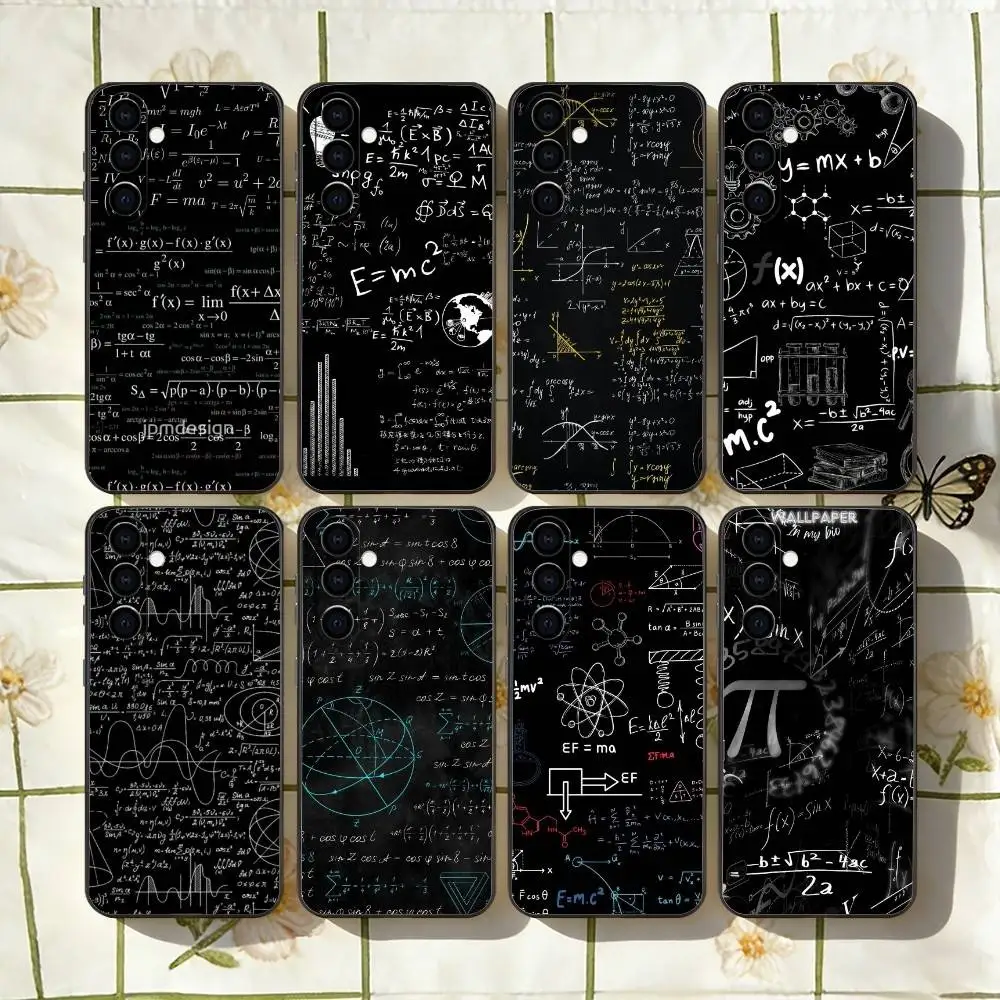 P-Physics Chemical Mathematics Phone Case Black Silicone Soft For Samsung Galaxy A73,A72,A71,A70,A53,A52,A51