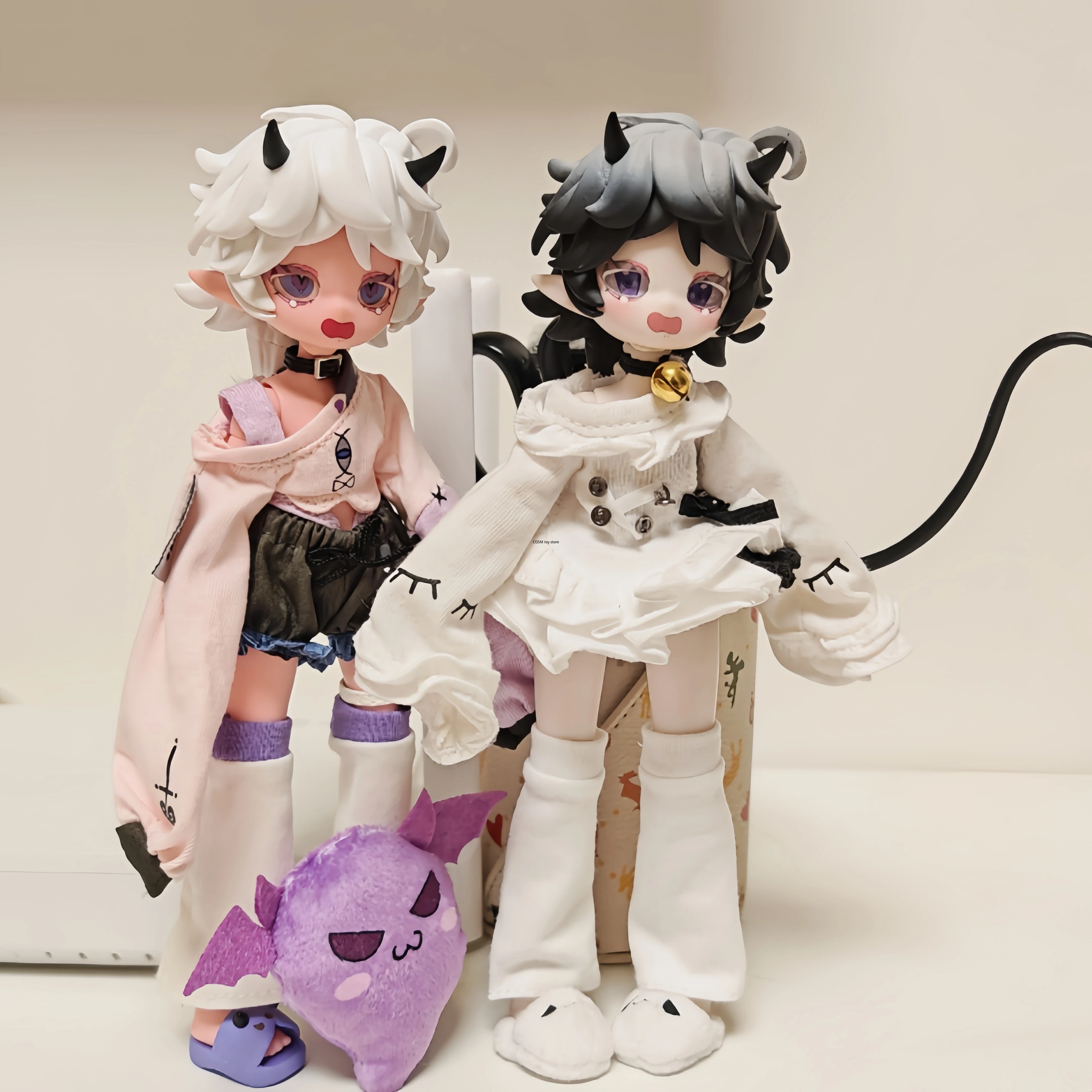 

Cooze 1/8 Bjd Doll Devil Horns Movable Joint Blind Box Exquisite Creative Collectible Toy Ornament For Collectors Home Decor