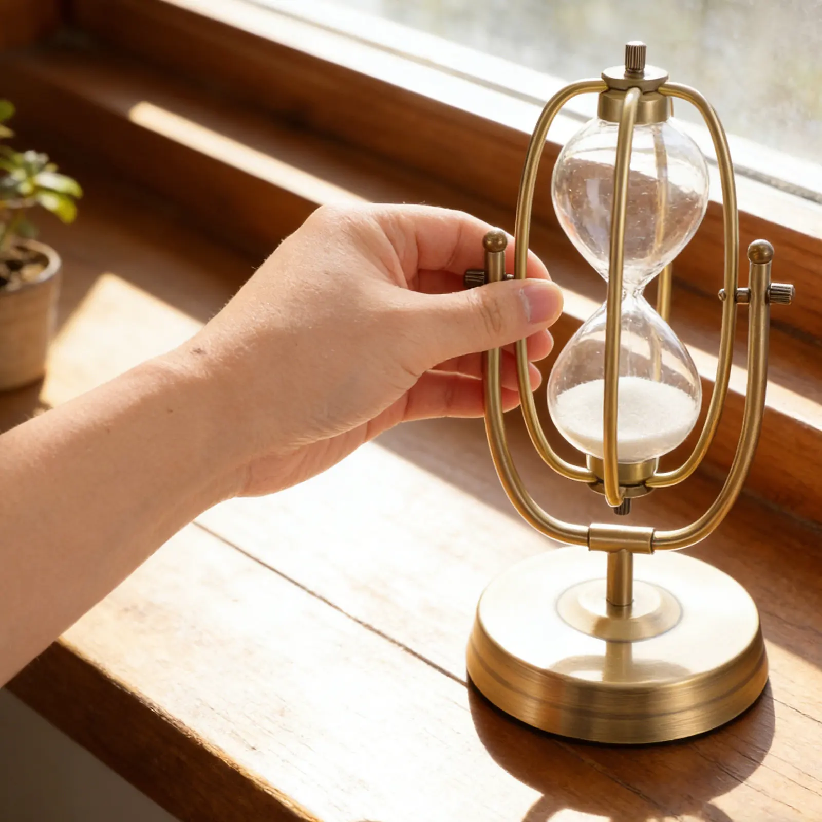 Sablier vide à remplir, grand format, avec cadre métallique, rotation à 360°, pour décoration de mariage, style vintage, pour bureau, DIY