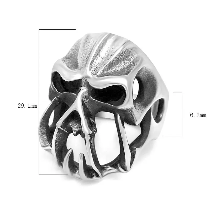 NEW Skull Titanium Steel Ring EDC Portable Rings Punk Accessories Gift For Men Outdoor Self defense tools