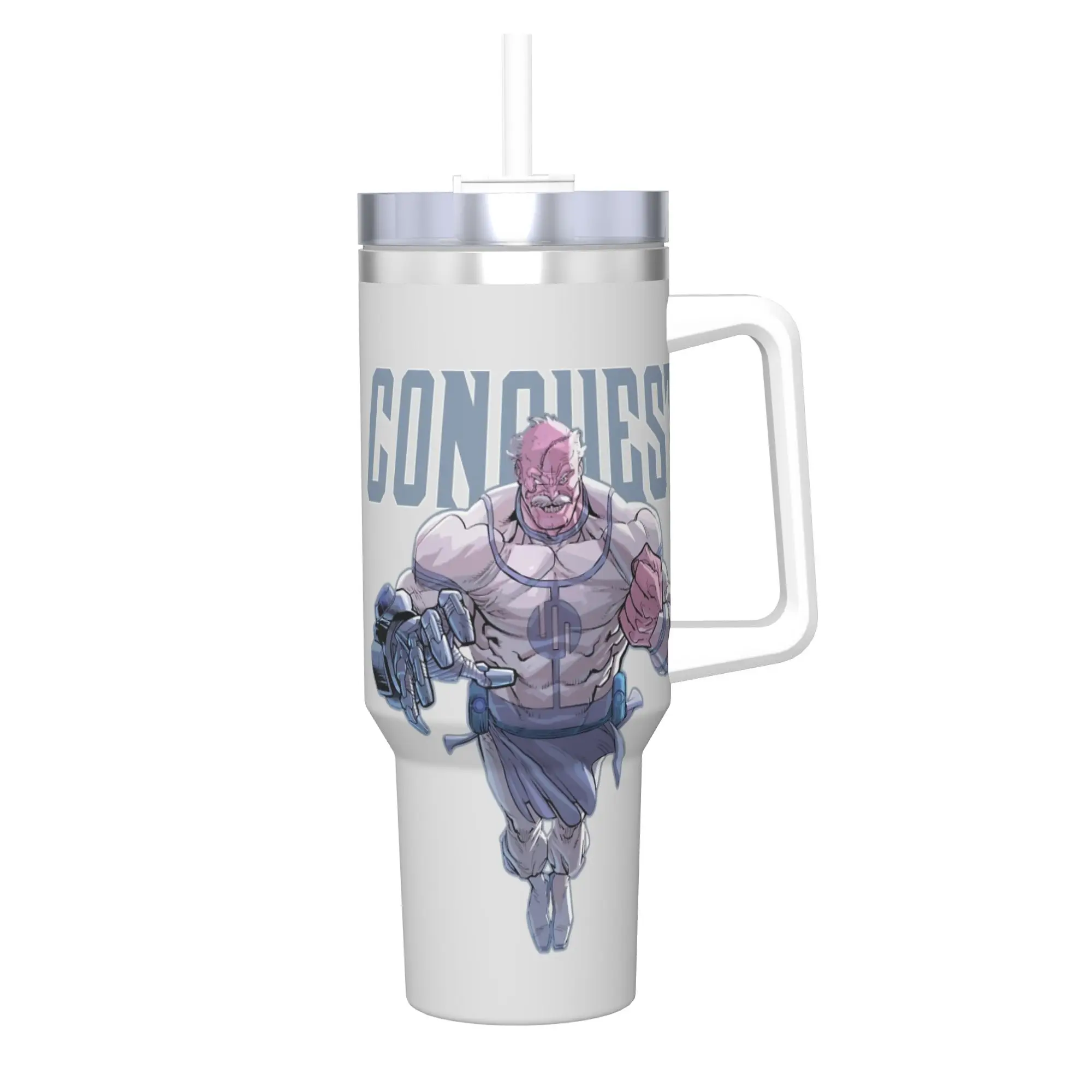 

Stainless Steel Tumbler Conquest Invincible Character Coffee Mug Insulated Cold and Hot Mugs Cup Travelist Water Bottle