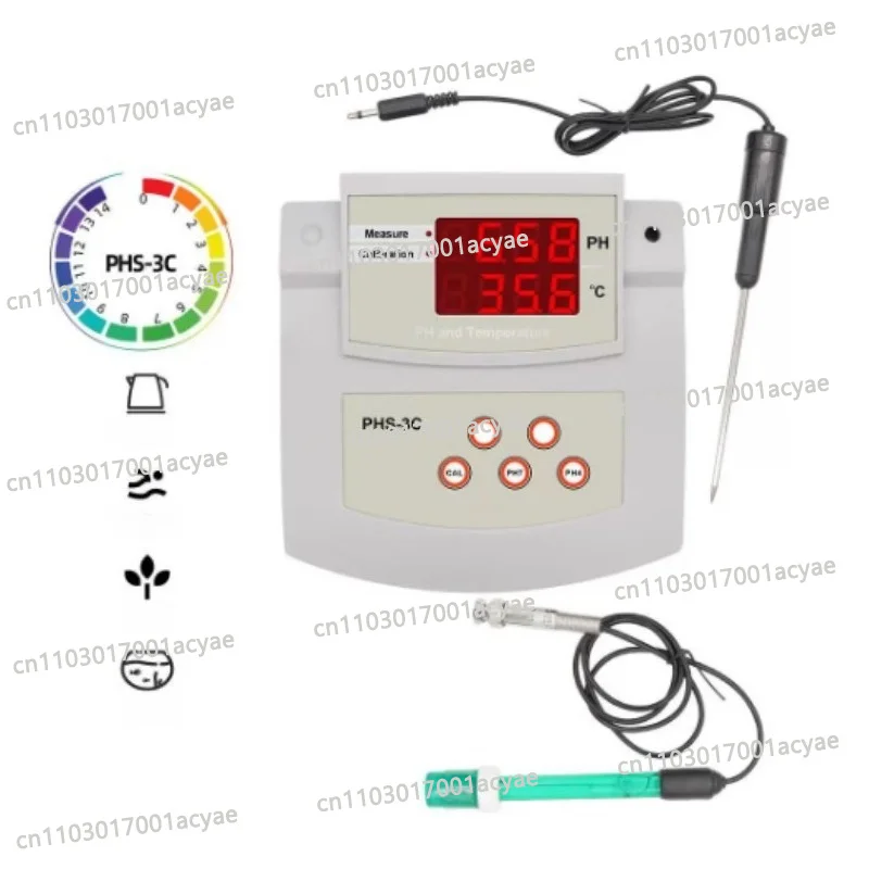PHS-3C Benchtop High Accuracy Acidity Meter  Test Pen PH Temperature Two-in-One Automatic Calibration Tester
